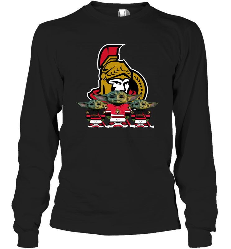 Ottawa Senators Star Wars Logo Baby Yoda Long Sleeve T-Shirt - PrimaryTee Ottawa Senators Star Wars Logo Baby Yoda Long Sleeve T-Shirt - PrimaryTee
