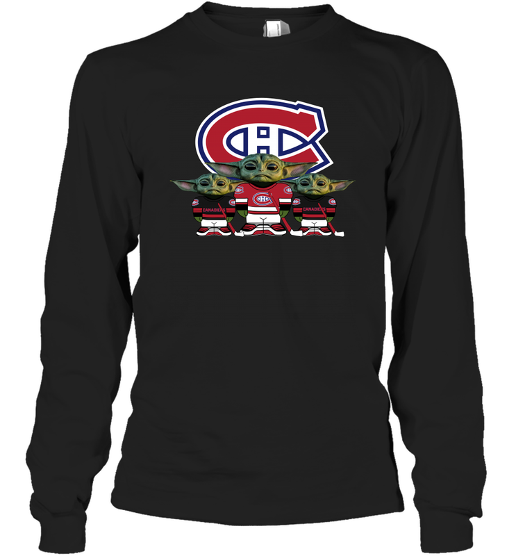 Montreal Canadiens Star Wars Logo Baby Yoda Long Sleeve T-Shirt - PrimaryTee Montreal Canadiens Star Wars Logo Baby Yoda Long Sleeve T-Shirt - PrimaryTee