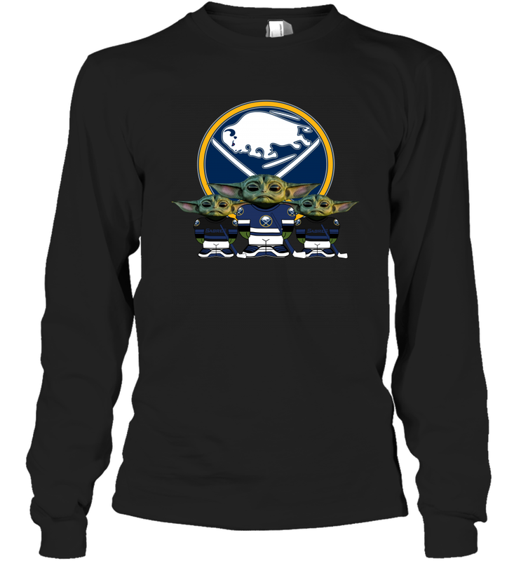 Buffalo Sabres Star Wars Logo Baby Yoda Long Sleeve T-Shirt - PrimaryTee Buffalo Sabres Star Wars Logo Baby Yoda Long Sleeve T-Shirt - PrimaryTee