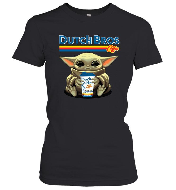 Baby Yoda Hugs Dutch Bros Women's T-Shirt - PrimaryTee Baby Yoda Hugs Dutch Bros Women's T-Shirt - PrimaryTee