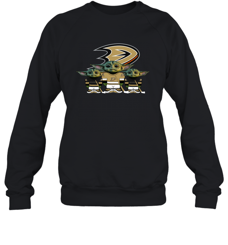 Anaheim Ducks Star Wars Logo Baby Yoda Sweatshirt - PrimaryTee Anaheim Ducks Star Wars Logo Baby Yoda Sweatshirt - PrimaryTee