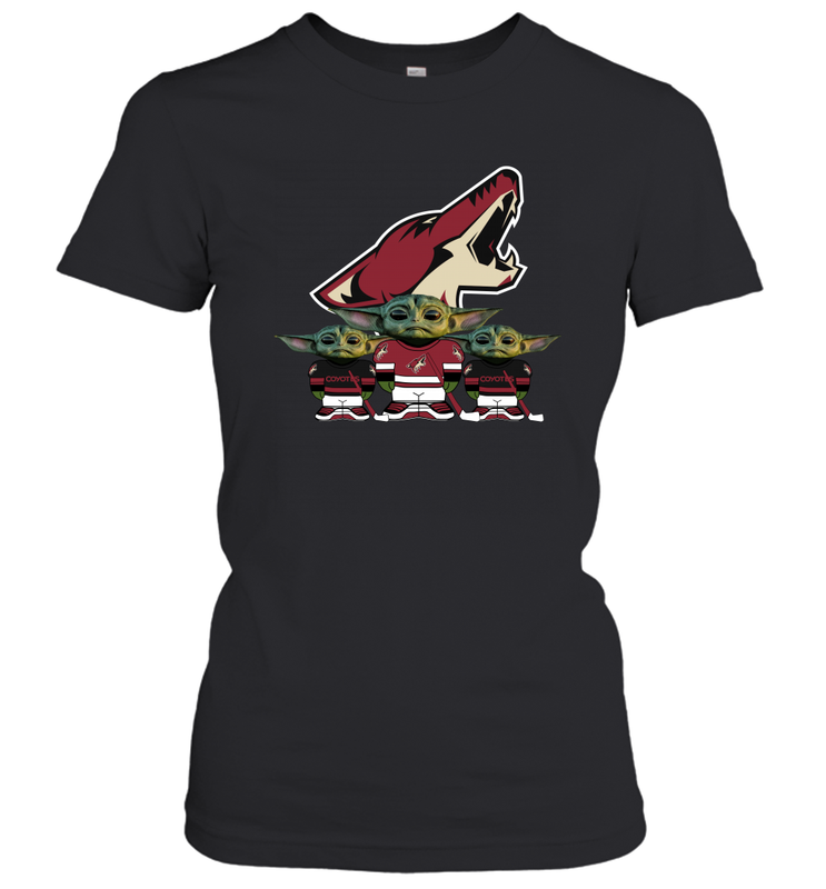 Arizona Coyotes Star Wars Logo Baby Yoda Women's T-Shirt - PrimaryTee Arizona Coyotes Star Wars Logo Baby Yoda Women's T-Shirt - PrimaryTee