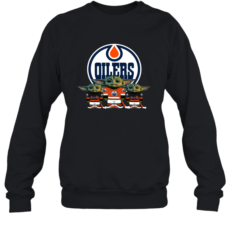 Edmonton Oilers Star Wars Logo Baby Yoda Sweatshirt - PrimaryTee Edmonton Oilers Star Wars Logo Baby Yoda Sweatshirt - PrimaryTee