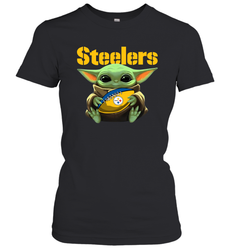 Baby Yoda Loves The Pittsburgh Steelers Star Wars NFL Shirts Women's T-Shirt - PrimaryTee Baby Yoda Loves The Pittsburgh Steelers Star Wars NFL Shirts Women's T-Shirt - PrimaryTee