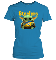 Baby Yoda Loves The Pittsburgh Steelers Star Wars NFL Shirts Women's T-Shirt - PrimaryTee Baby Yoda Loves The Pittsburgh Steelers Star Wars NFL Shirts Women's T-Shirt - PrimaryTee
