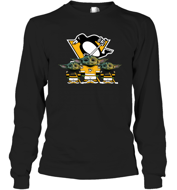 Pittsburgh Penguins Star Wars Logo Baby Yoda Long Sleeve T-Shirt - PrimaryTee Pittsburgh Penguins Star Wars Logo Baby Yoda Long Sleeve T-Shirt - PrimaryTee
