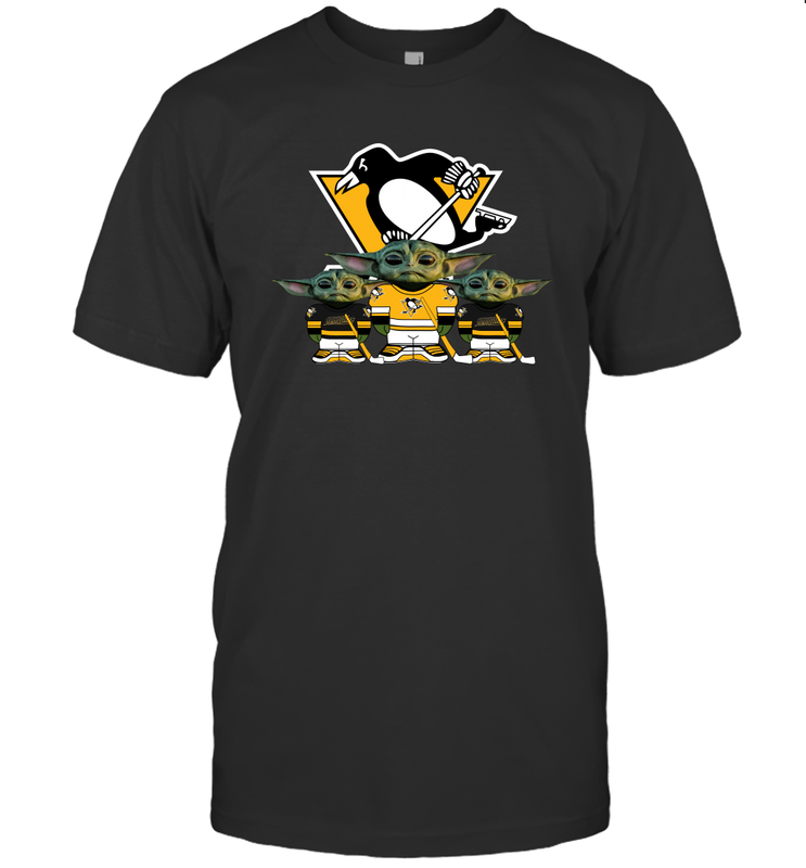 Pittsburgh Penguins Star Wars Logo Baby Yoda Men's T-Shirt - PrimaryTee Pittsburgh Penguins Star Wars Logo Baby Yoda Men's T-Shirt - PrimaryTee