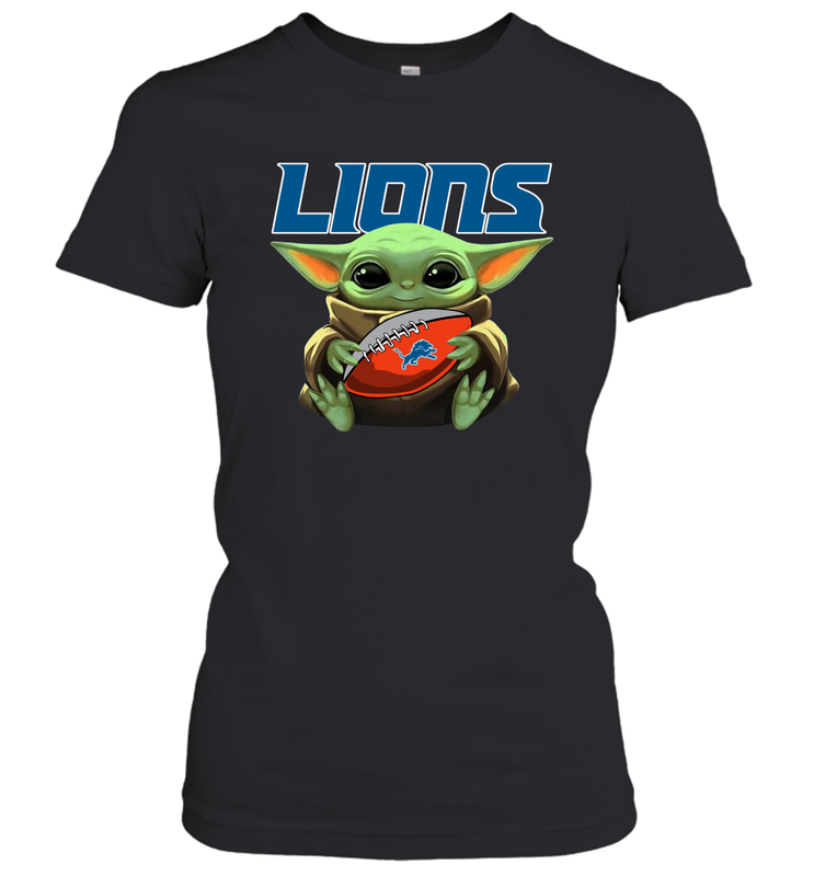 Baby Yoda Loves The Detroit Lions Star Wars NFL Shirts Women's T-Shirt - PrimaryTee Baby Yoda Loves The Detroit Lions Star Wars NFL Shirts Women's T-Shirt - PrimaryTee