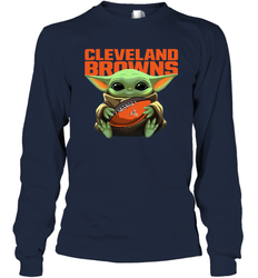 Baby Yoda Loves The Cleveland Browns Star Wars NFL Shirts Long Sleeve T-Shirt - PrimaryTee Baby Yoda Loves The Cleveland Browns Star Wars NFL Shirts Long Sleeve T-Shirt - PrimaryTee