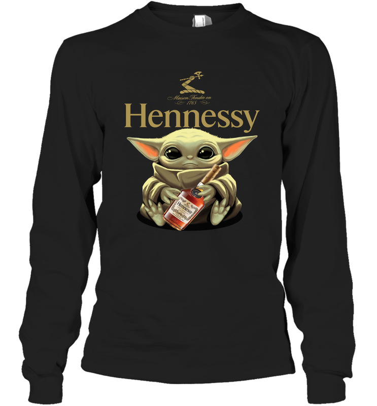 Baby Yoda Hugs Hennessy Bottle Star Wars Shirts Long Sleeve T-Shirt - PrimaryTee Baby Yoda Hugs Hennessy Bottle Star Wars Shirts Long Sleeve T-Shirt - PrimaryTee