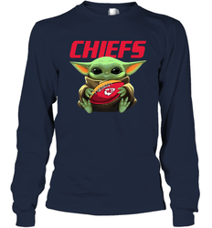 Baby Yoda Loves The Kansas City Chiefs Star Wars NFL Shirts Long Sleeve T-Shirt - PrimaryTee Baby Yoda Loves The Kansas City Chiefs Star Wars NFL Shirts Long Sleeve T-Shirt - PrimaryTee