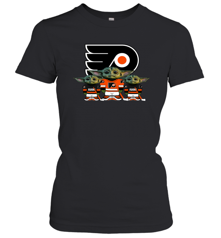 Philadelphia Flyers Star Wars Logo Baby Yoda Women's T-Shirt - PrimaryTee Philadelphia Flyers Star Wars Logo Baby Yoda Women's T-Shirt - PrimaryTee