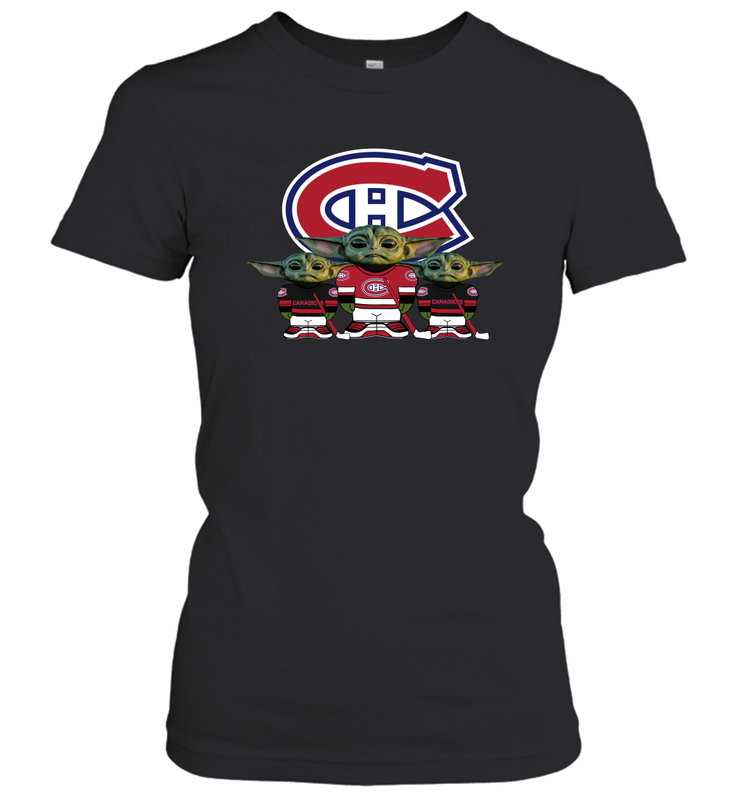 Montreal Canadiens Star Wars Logo Baby Yoda Women's T-Shirt - PrimaryTee Montreal Canadiens Star Wars Logo Baby Yoda Women's T-Shirt - PrimaryTee