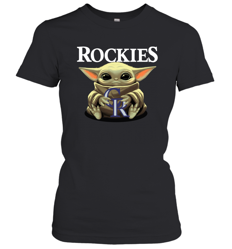 Baby Yoda Hugs The Colorado Rockies Shirts Women's T-Shirt - PrimaryTee Baby Yoda Hugs The Colorado Rockies Shirts Women's T-Shirt - PrimaryTee