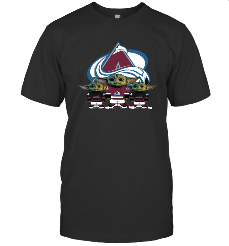 Colorado Avalanche Star Wars Logo Baby Yoda Men's T-Shirt - PrimaryTee Colorado Avalanche Star Wars Logo Baby Yoda Men's T-Shirt - PrimaryTee