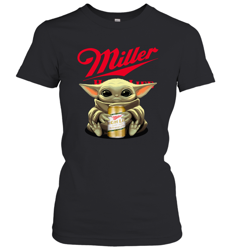 Baby Yoda Hugs Miller High Life Beer Star Wars Shirts Women's T-Shirt - PrimaryTee Baby Yoda Hugs Miller High Life Beer Star Wars Shirts Women's T-Shirt - PrimaryTee