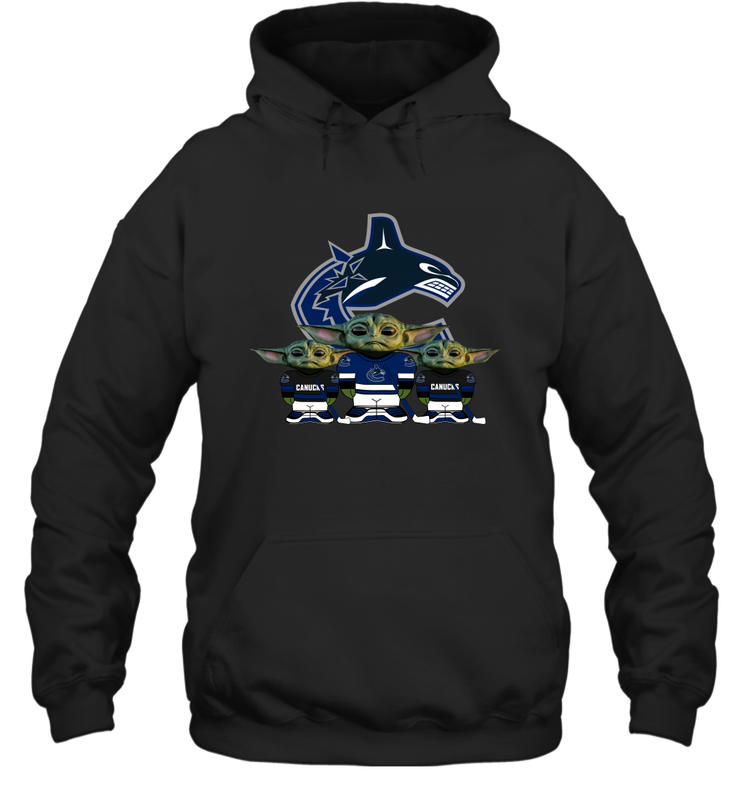 Vancouver Canucks Star Wars Logo Baby Yoda Hoodie - PrimaryTee Vancouver Canucks Star Wars Logo Baby Yoda Hoodie - PrimaryTee