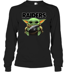 Baby Yoda Loves The Oakland Raiders Star Wars NFL Shirts Long Sleeve T-Shirt - PrimaryTee Baby Yoda Loves The Oakland Raiders Star Wars NFL Shirts Long Sleeve T-Shirt - PrimaryTee