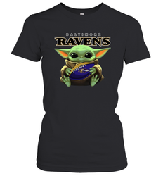 Baby Yoda Loves The Baltimore Ravens Star Wars NFL Shirts Women's T-Shirt - PrimaryTee Baby Yoda Loves The Baltimore Ravens Star Wars NFL Shirts Women's T-Shirt - PrimaryTee