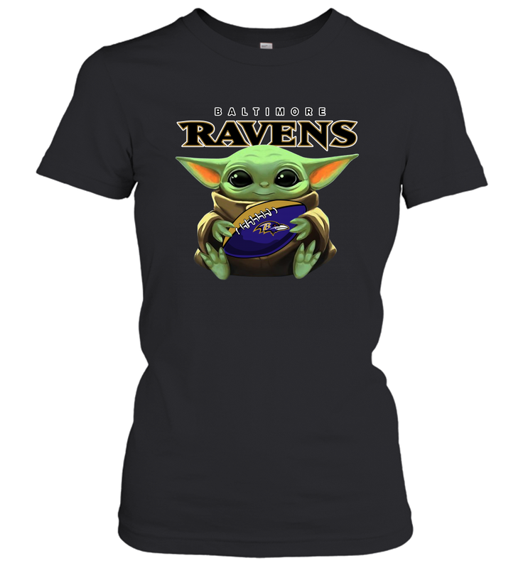 Baby Yoda Loves The Baltimore Ravens Star Wars NFL Shirts Women's T-Shirt - PrimaryTee Baby Yoda Loves The Baltimore Ravens Star Wars NFL Shirts Women's T-Shirt - PrimaryTee