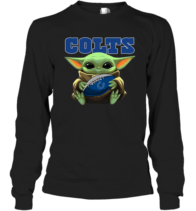 Baby Yoda Loves The Indianapolis Colts Star Wars NFL Shirts Long Sleeve T-Shirt - PrimaryTee Baby Yoda Loves The Indianapolis Colts Star Wars NFL Shirts Long Sleeve T-Shirt - PrimaryTee