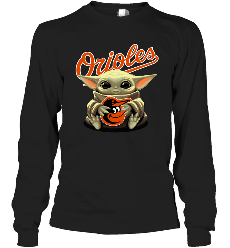 Baby Yoda Hugs The Baltimore Orioles Shirts Long Sleeve T-Shirt - PrimaryTee Baby Yoda Hugs The Baltimore Orioles Shirts Long Sleeve T-Shirt - PrimaryTee