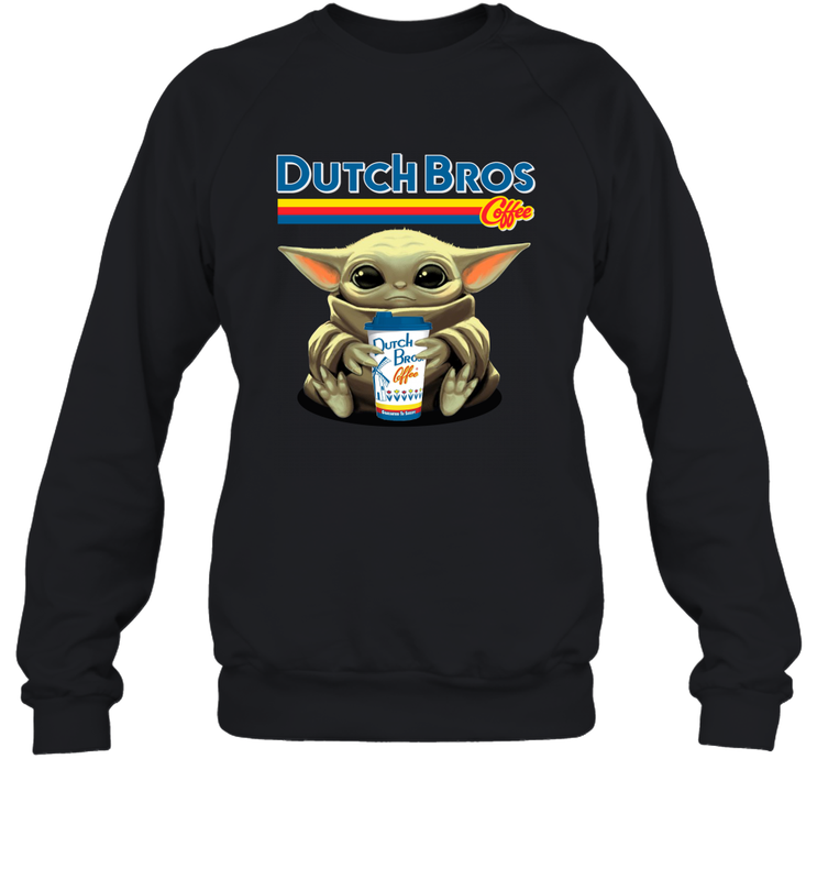 Baby Yoda Hugs Dutch Bros Sweatshirt - PrimaryTee Baby Yoda Hugs Dutch Bros Sweatshirt - PrimaryTee