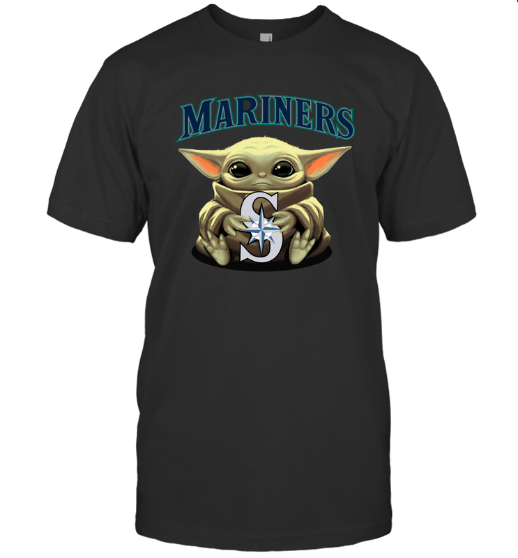 Baby Yoda Hugs The Seattle Mariners Shirts Men's T-Shirt - PrimaryTee Baby Yoda Hugs The Seattle Mariners Shirts Men's T-Shirt - PrimaryTee