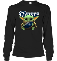 Baby Yoda Loves The Los Angeles Rams Star Wars NFL Shirts Long Sleeve T-Shirt - PrimaryTee Baby Yoda Loves The Los Angeles Rams Star Wars NFL Shirts Long Sleeve T-Shirt - PrimaryTee