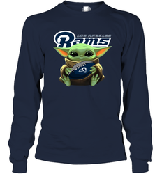 Baby Yoda Loves The Los Angeles Rams Star Wars NFL Shirts Long Sleeve T-Shirt - PrimaryTee Baby Yoda Loves The Los Angeles Rams Star Wars NFL Shirts Long Sleeve T-Shirt - PrimaryTee