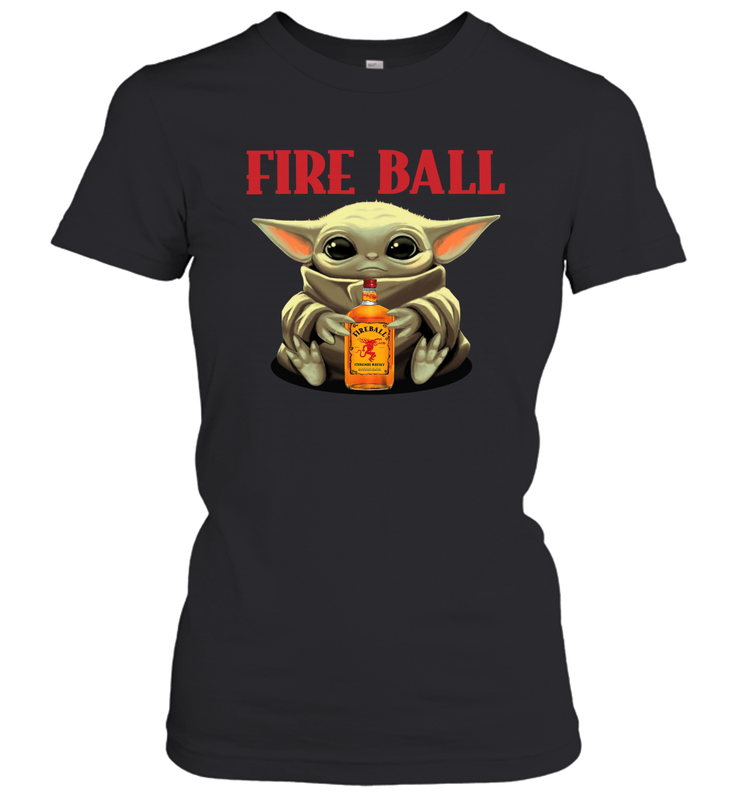 Baby Yoda Hugs Fireball Bottle Star Wars Shirts Women's T-Shirt - PrimaryTee Baby Yoda Hugs Fireball Bottle Star Wars Shirts Women's T-Shirt - PrimaryTee