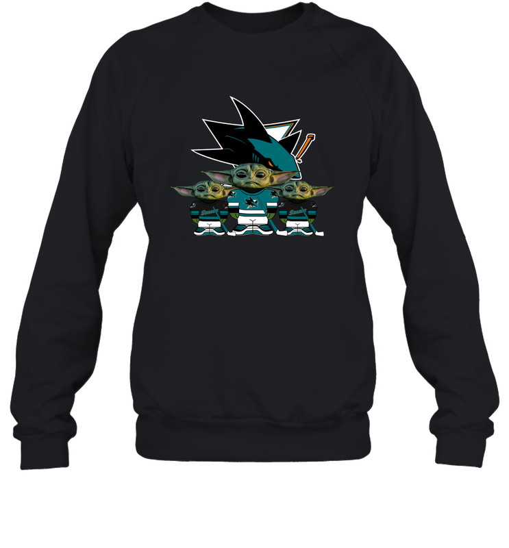 San Jose Sharks Star Wars Logo Baby Yoda Sweatshirt - PrimaryTee San Jose Sharks Star Wars Logo Baby Yoda Sweatshirt - PrimaryTee