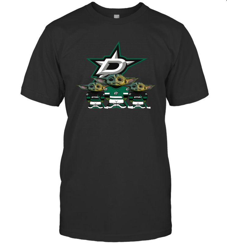 Dallas Stars Star Wars Logo Baby Yoda Men's T-Shirt - PrimaryTee Dallas Stars Star Wars Logo Baby Yoda Men's T-Shirt - PrimaryTee