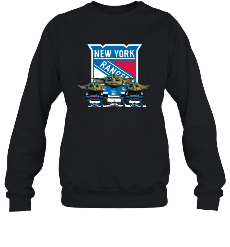 New York Rangers Star Wars Logo Baby Yoda Sweatshirt - PrimaryTee New York Rangers Star Wars Logo Baby Yoda Sweatshirt - PrimaryTee