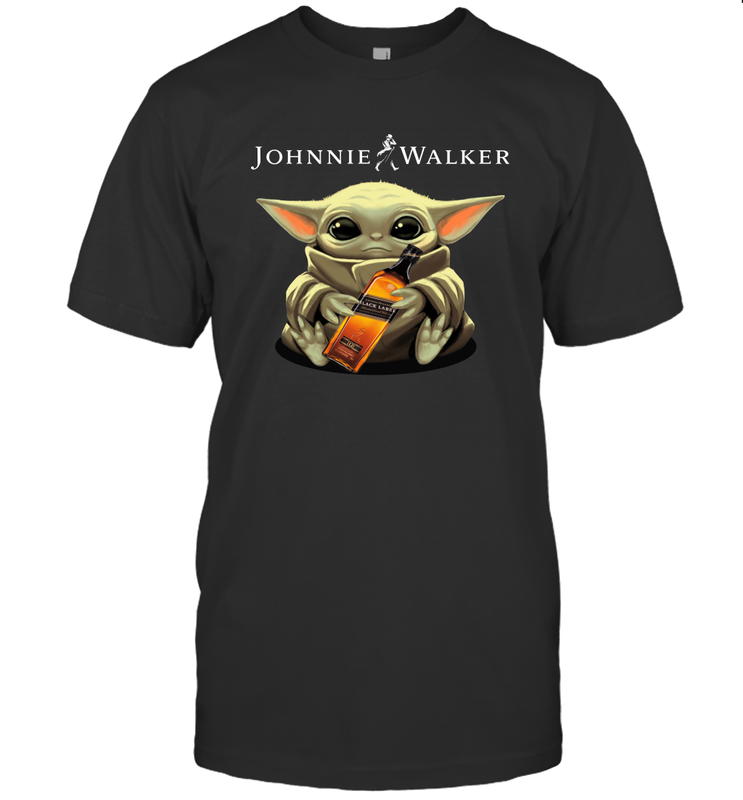 Baby Yoda Hugs Johnnie Walker Bottle Star Wars Shirts Men's T-Shirt - PrimaryTee Baby Yoda Hugs Johnnie Walker Bottle Star Wars Shirts Men's T-Shirt - PrimaryTee