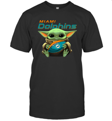 Baby Yoda Loves The Miami Dolphins Star Wars NFL Shirts Men's T-Shirt - PrimaryTee Baby Yoda Loves The Miami Dolphins Star Wars NFL Shirts Men's T-Shirt - PrimaryTee