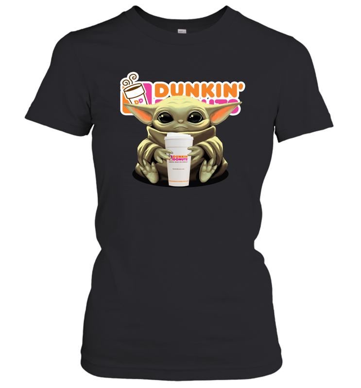 Baby Yoda Hugs Dunkin' Donuts Cup Star Wars Shirts Women's T-Shirt - PrimaryTee Baby Yoda Hugs Dunkin' Donuts Cup Star Wars Shirts Women's T-Shirt - PrimaryTee