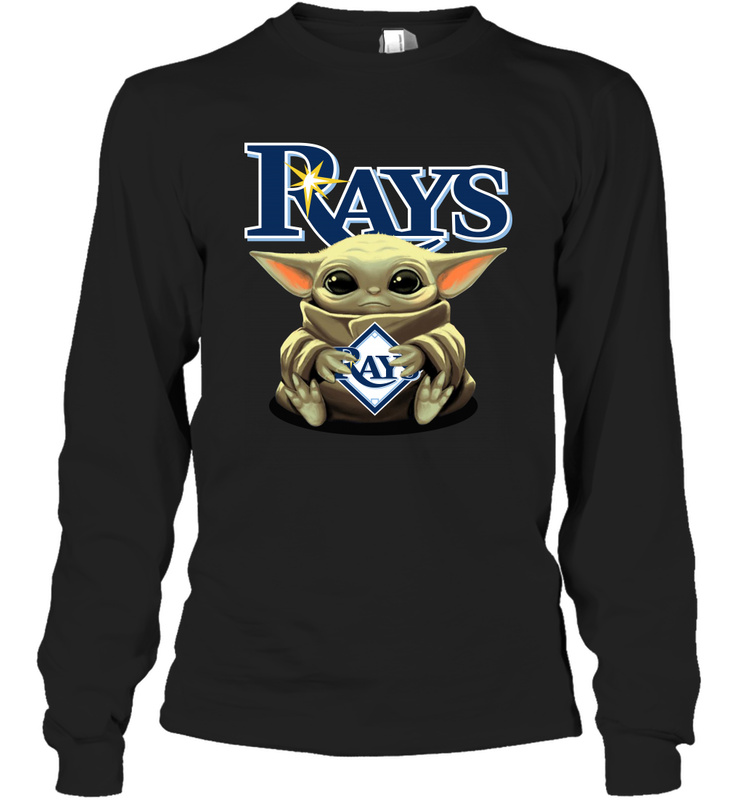 Baby Yoda Hugs The Tampa Bay Rays Shirts Long Sleeve T-Shirt - PrimaryTee Baby Yoda Hugs The Tampa Bay Rays Shirts Long Sleeve T-Shirt - PrimaryTee