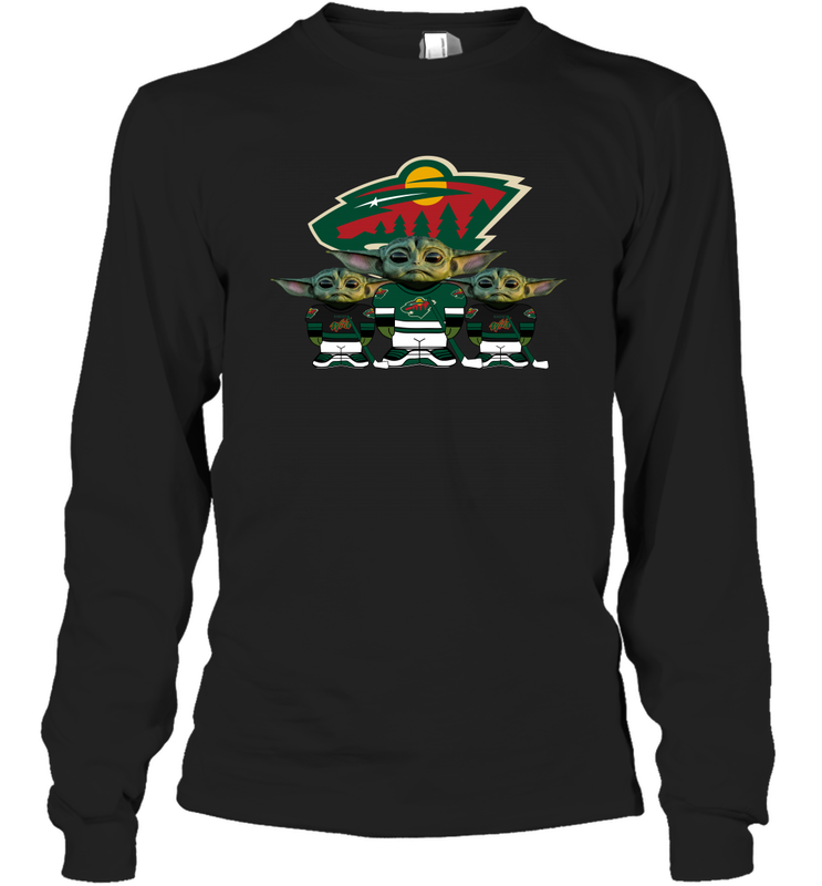 Minnesota Wild Star Wars Logo Baby Yoda Long Sleeve T-Shirt - PrimaryTee Minnesota Wild Star Wars Logo Baby Yoda Long Sleeve T-Shirt - PrimaryTee