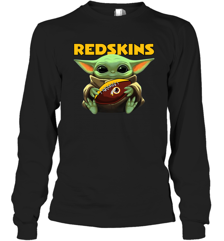 Baby Yoda Loves The Washington Redskins Star Wars NFL Shirts Long Sleeve T-Shirt - PrimaryTee Baby Yoda Loves The Washington Redskins Star Wars NFL Shirts Long Sleeve T-Shirt - PrimaryTee