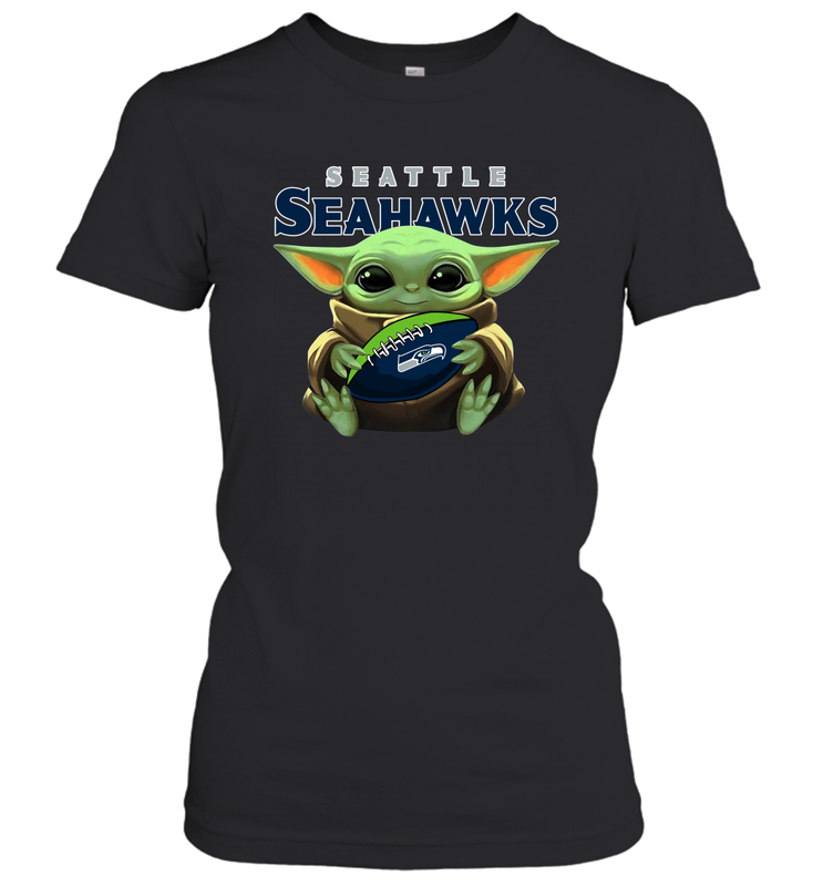 Baby Yoda Loves The Seattle Seahawks Star Wars NFL Shirts Women's T-Shirt - PrimaryTee Baby Yoda Loves The Seattle Seahawks Star Wars NFL Shirts Women's T-Shirt - PrimaryTee