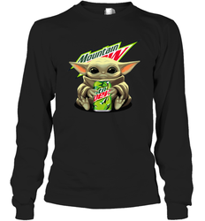 Baby Yoda Hugs Mountain Dew Can Star Wars Shirts Long Sleeve T-Shirt - PrimaryTee Baby Yoda Hugs Mountain Dew Can Star Wars Shirts Long Sleeve T-Shirt - PrimaryTee