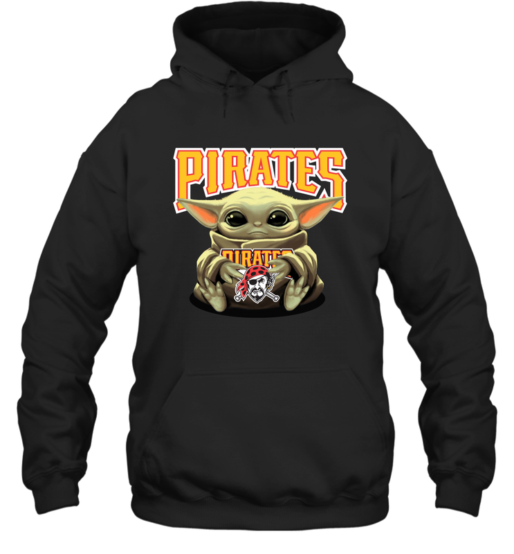 Baby Yoda Hugs The Pittsburgh Pirates Shirts Hoodie - PrimaryTee Baby Yoda Hugs The Pittsburgh Pirates Shirts Hoodie - PrimaryTee