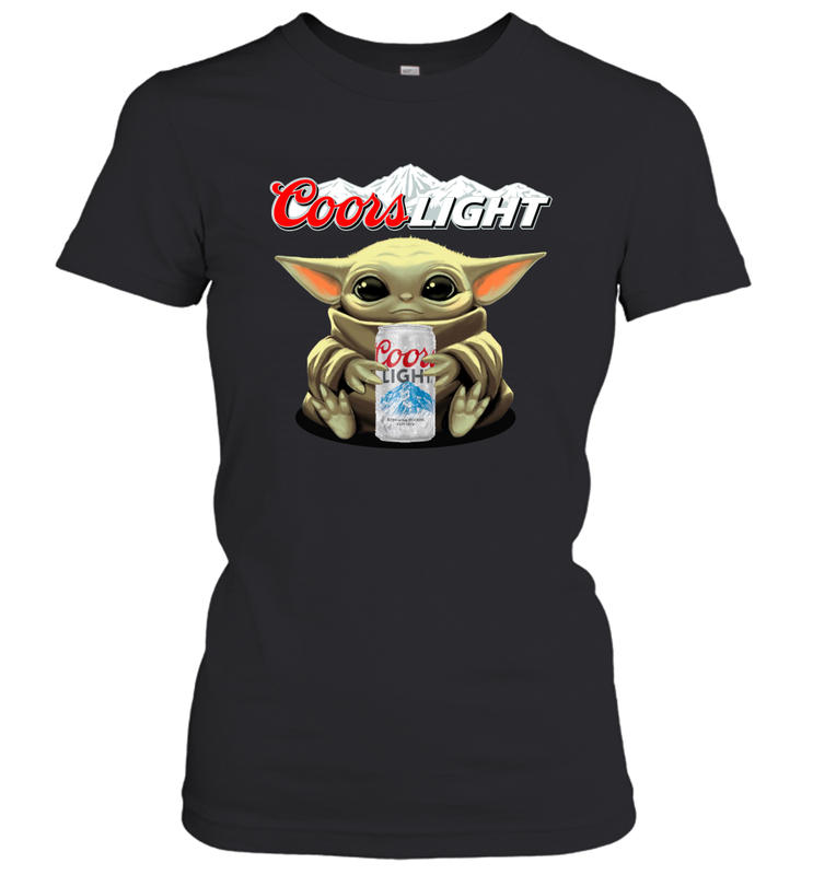 Baby Yoda Hugs Coors Light Beer Star Wars Shirts Women's T-Shirt - PrimaryTee Baby Yoda Hugs Coors Light Beer Star Wars Shirts Women's T-Shirt - PrimaryTee