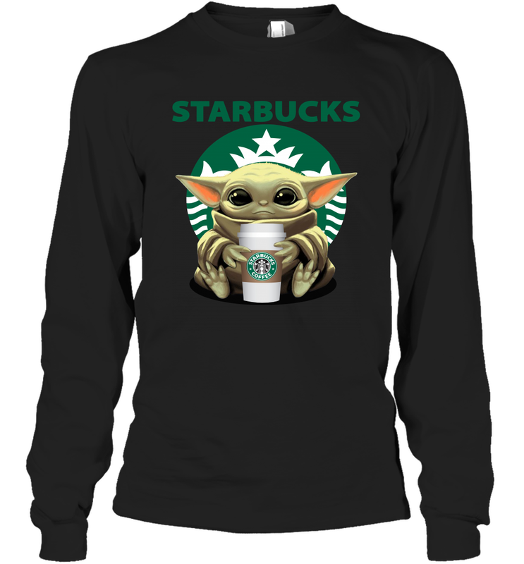 Baby Yoda Hugs Starbucks Cup Star Wars Shirts Long Sleeve T-Shirt - PrimaryTee Baby Yoda Hugs Starbucks Cup Star Wars Shirts Long Sleeve T-Shirt - PrimaryTee