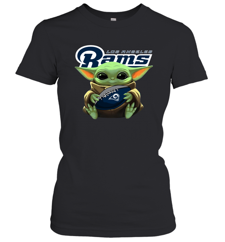 Baby Yoda Loves The Los Angeles Rams Star Wars NFL Shirts Women's T-Shirt - PrimaryTee Baby Yoda Loves The Los Angeles Rams Star Wars NFL Shirts Women's T-Shirt - PrimaryTee