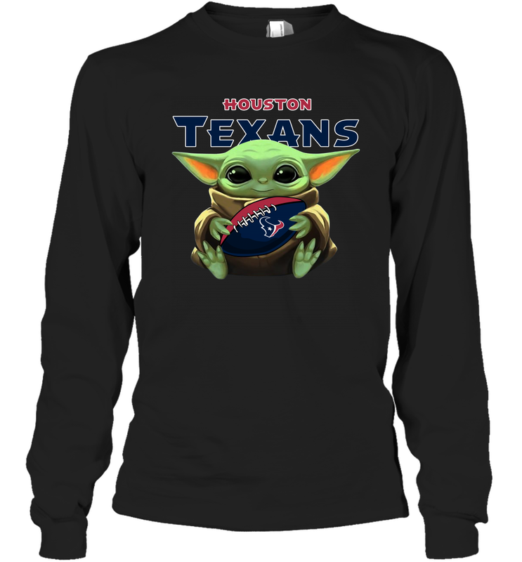 Baby Yoda Loves The Houston Texans Star Wars NFL Shirts Long Sleeve T-Shirt - PrimaryTee Baby Yoda Loves The Houston Texans Star Wars NFL Shirts Long Sleeve T-Shirt - PrimaryTee