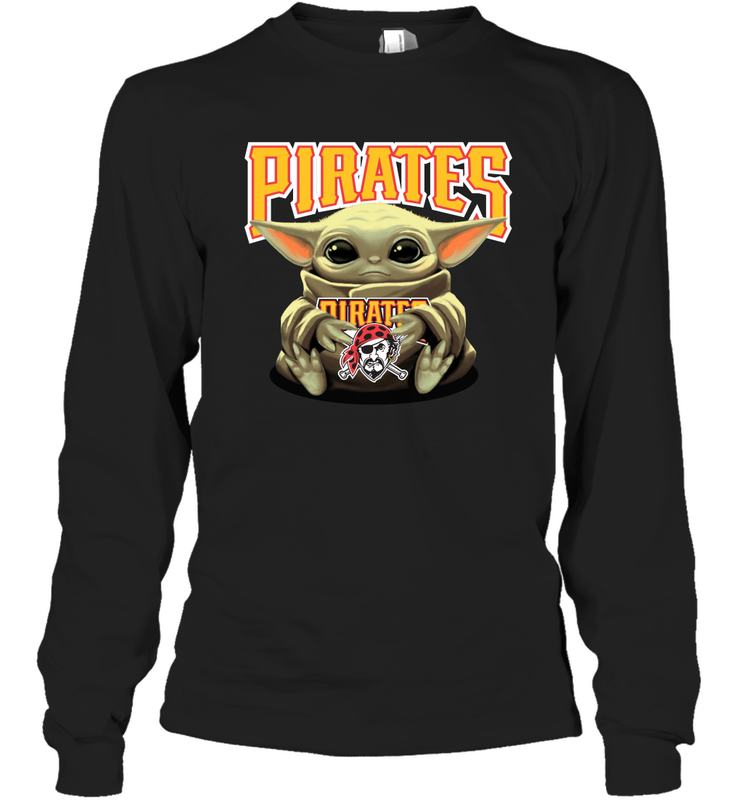 Baby Yoda Hugs The Pittsburgh Pirates Shirts Long Sleeve T-Shirt - PrimaryTee Baby Yoda Hugs The Pittsburgh Pirates Shirts Long Sleeve T-Shirt - PrimaryTee
