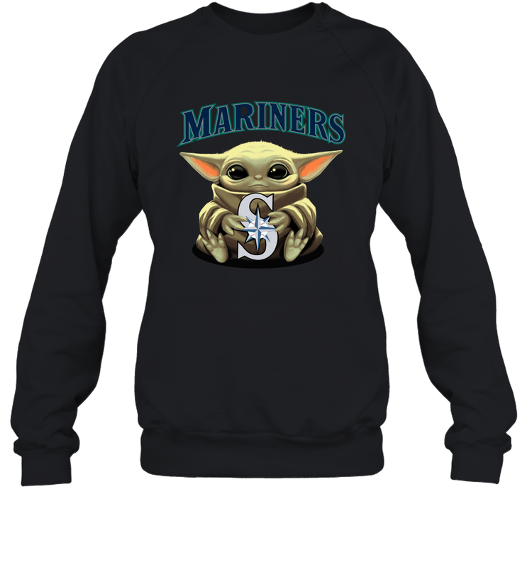 Baby Yoda Hugs The Seattle Mariners Shirts Sweatshirt - PrimaryTee Baby Yoda Hugs The Seattle Mariners Shirts Sweatshirt - PrimaryTee