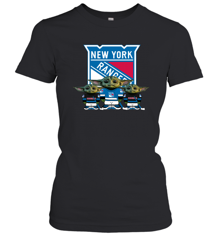 New York Rangers Star Wars Logo Baby Yoda Women's T-Shirt - PrimaryTee New York Rangers Star Wars Logo Baby Yoda Women's T-Shirt - PrimaryTee